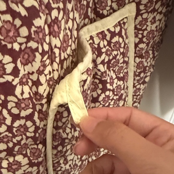 Free People Women's Teddy Jacket - Burgundy and Cream - Picture 2 of 4